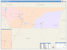 Carbon County, UT Wall Map