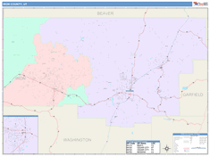 Iron County, UT Wall Map