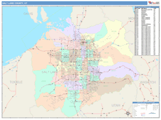 Salt Lake County, UT Wall Map