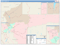 Summit County, UT Wall Map