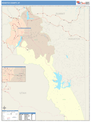 Wasatch County, UT Wall Map