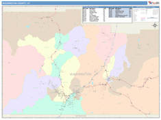 Washington County, UT Wall Map