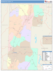 Bennington County, VT Wall Map