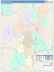 Caledonia County, VT Wall Map