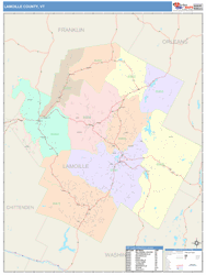 Lamoille County, VT Wall Map