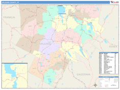 Orleans County, VT Wall Map