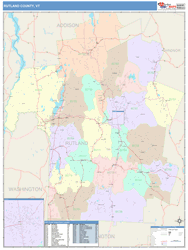 Rutland County, VT Wall Map