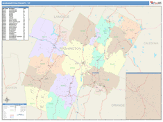 Washington County, VT Wall Map