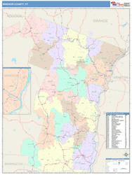 Windsor County, VT Wall Map