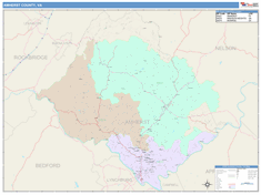 Amherst County, VA Wall Map