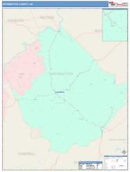 Appomattox County, VA Wall Map