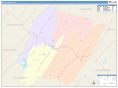 Bath County, VA Wall Map
