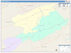 Bland County, VA Wall Map