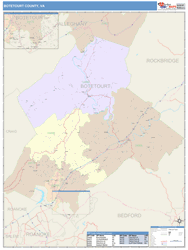 Botetourt County, VA Wall Map