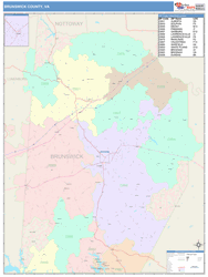 Brunswick County, VA Wall Map