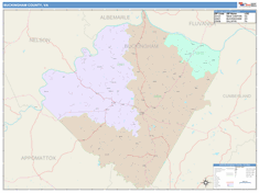 Buckingham County, VA Wall Map