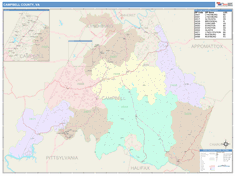 Campbell County, VA Wall Map