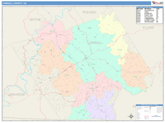 Carroll County, VA Wall Map