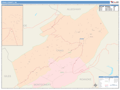 Craig County, VA Wall Map