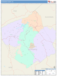 Dickenson County, VA Wall Map