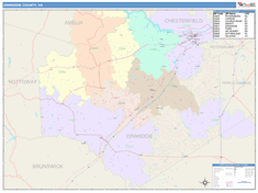 Dinwiddie County, VA Wall Map