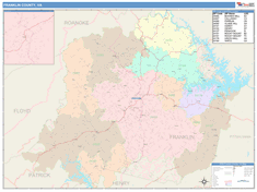 Franklin County, VA Wall Map