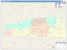 Grayson County, VA Wall Map