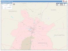 Greensville County, VA Wall Map