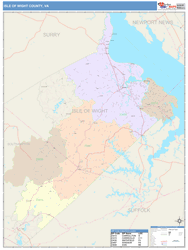 Isle of Wight County, VA Wall Map