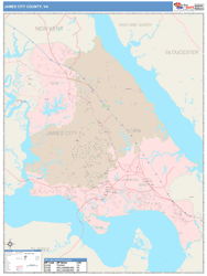 James City County, VA Wall Map