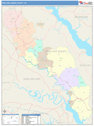 King and Queen County, VA Wall Map