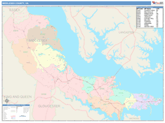 Middlesex County, VA Wall Map