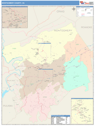 Montgomery County, VA Wall Map