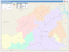 Patrick County, VA Wall Map