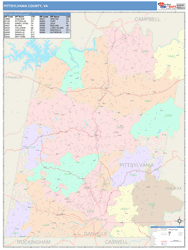 Pittsylvania County, VA Wall Map