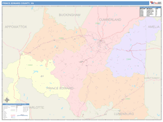 Prince Edward County, VA Wall Map