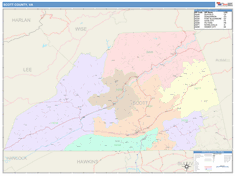 Scott County, VA Wall Map