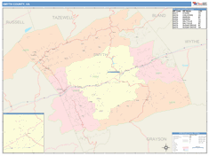 Smyth County, VA Wall Map