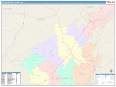 Southampton County, VA Wall Map