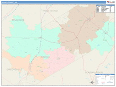 Sussex County, VA Wall Map