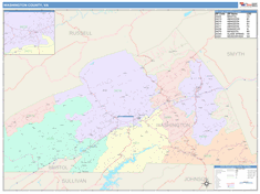 Washington County, VA Wall Map