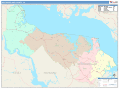 Westmoreland County, VA Wall Map