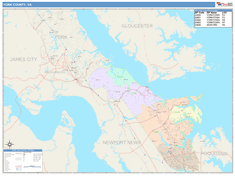 York County, VA Wall Map