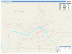 Danville County, VA Wall Map