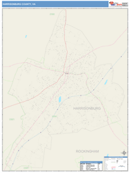 Harrisonburg County, VA Wall Map
