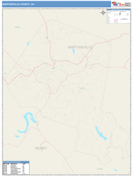 Martinsville County, VA Wall Map