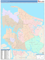 Norfolk County, VA Wall Map