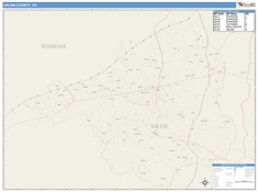 Salem County, VA Wall Map