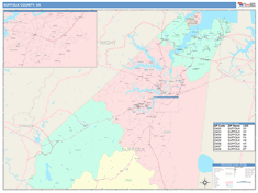 Suffolk County, VA Wall Map