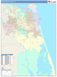 Virginia Beach County, VA Wall Map